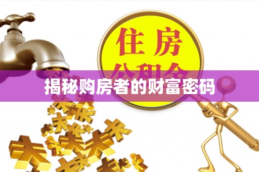 思茅揭秘购房者的财富密码